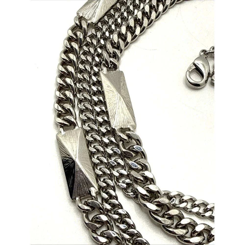 NWOT Lee Angel Neiman Marcus Crystal Multi Strand Station Necklace Statement 20